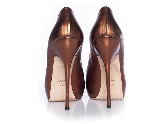 Gucci Gold Sofia Peeptoe-Pumps Metallisch Bronze - Ansicht 3