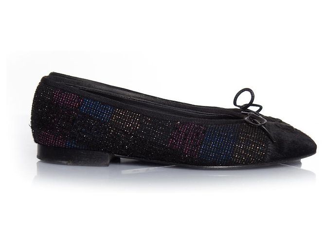 Ballerina in ponyskin e lurex Chanel Multicolore - vista 3