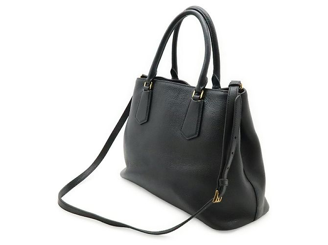 Borsa in pelle 2 in 1 Prada 1BA239 Nero - vista 2