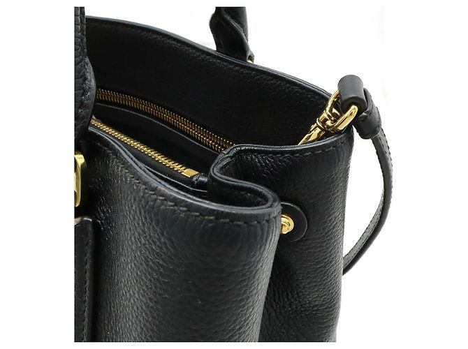 Borsa in pelle 2 in 1 Prada 1BA239 Nero - vista 4