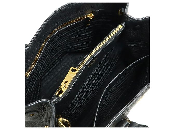 Borsa in pelle 2 in 1 Prada 1BA239 Nero - vista 6