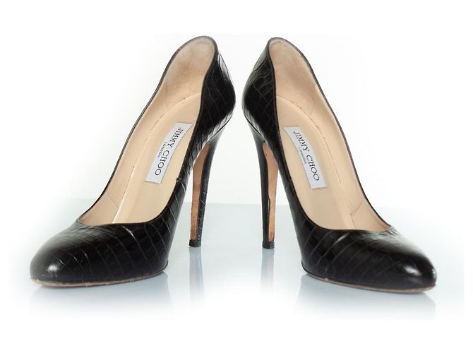 Tacchi stampati in croco Jimmy Choo neri Nero - vista 6