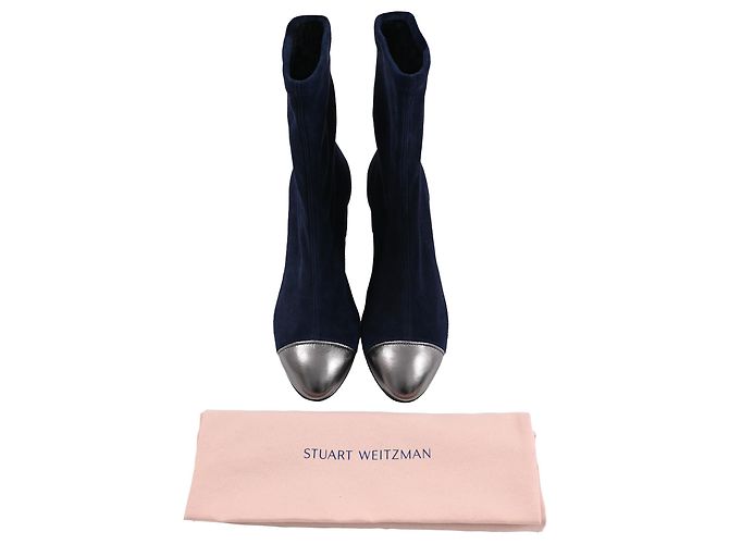 Botines de tobillo de ante azul marino con punta en forma de almendra Fernanda de Stuart Weitzman - vista 8