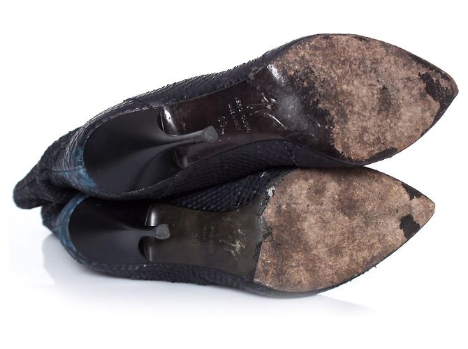 Botas meia em couro de Python Giuseppe Zanotti Azul - vista 7