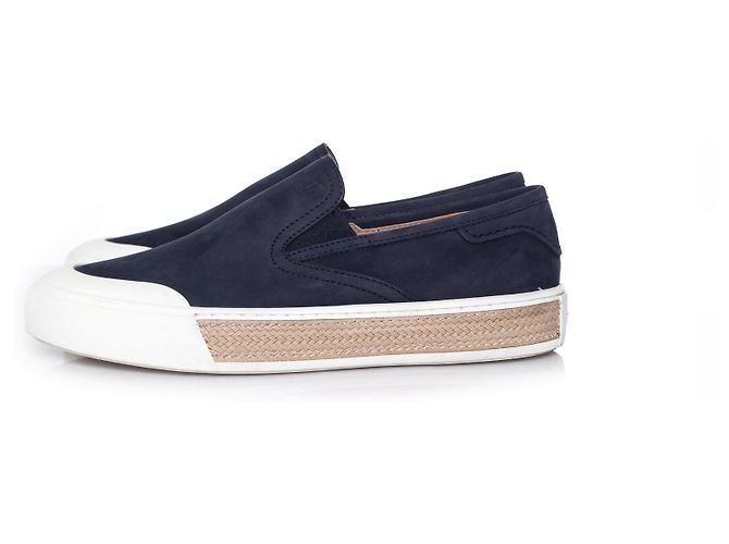 Sneakers slip-on in suede Tod's. Blu - vista 2