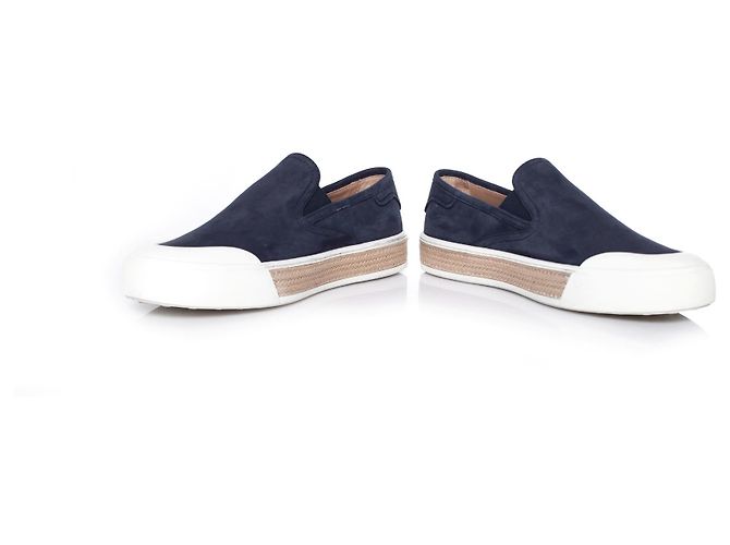 Sneakers slip-on in suede Tod's. Blu - vista 4