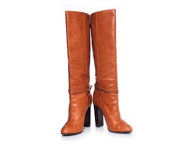 Botas de cuero marrón Dsquared2. Castaño - vista 4