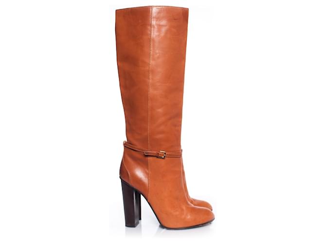 Botas de cuero marrón Dsquared2. Castaño - vista 5