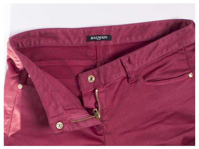 Jeans biker rosa Balmain com gradiente de cor. - vista 5