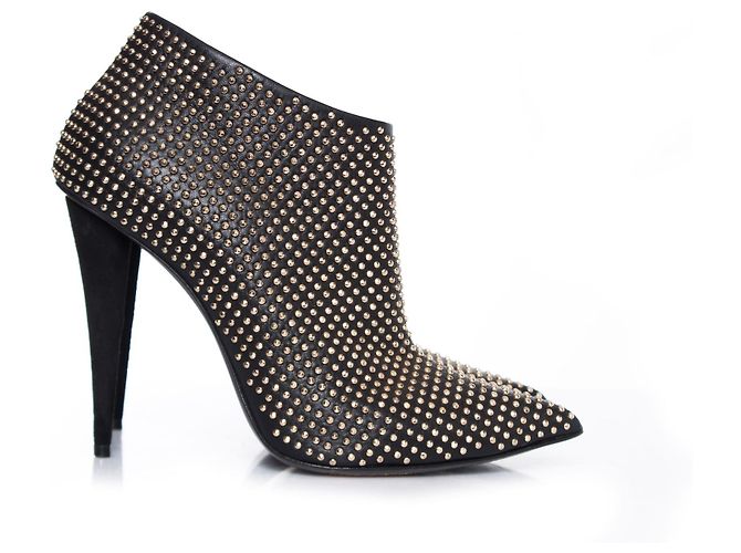 Botas ankle pretas com studs Giuseppe Zanotti. Preto - vista 4