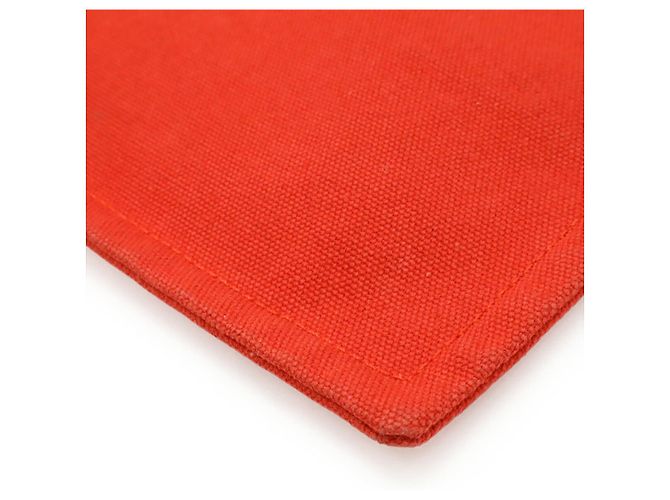 Clutch em lona e couro Yachting GM da Hermès Vermelho - vista 3