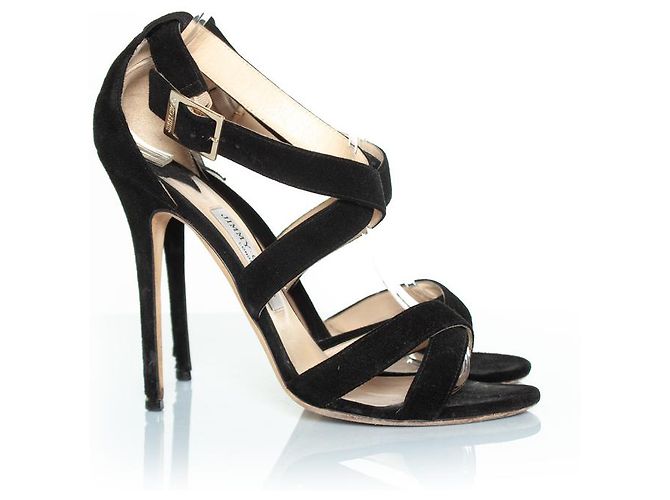 Sandali con cinturino in suede Jimmy Choo Nero - vista 3