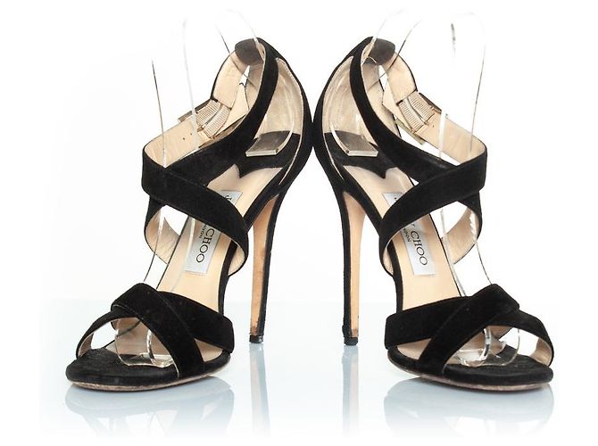 Sandali con cinturino in suede Jimmy Choo Nero - vista 6