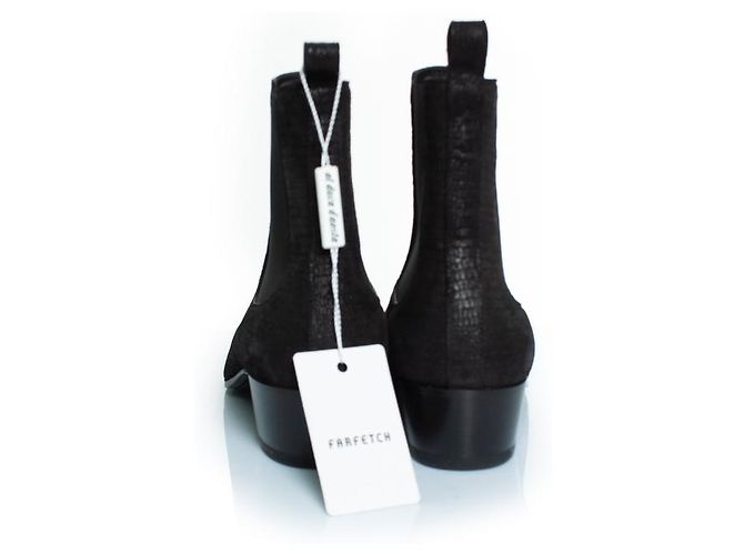 靴 SAINT LAURENT COLE 45 ZIP BOOT 41 Saint Laurent Cole 45 lizard effect Chelsea boots ref.2602975