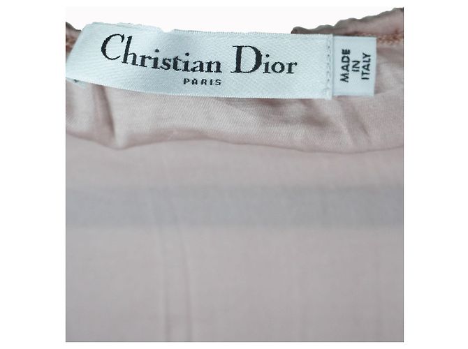 Falda maxi de seda melocotón con encaje Christian Dior Rosa - vista 4
