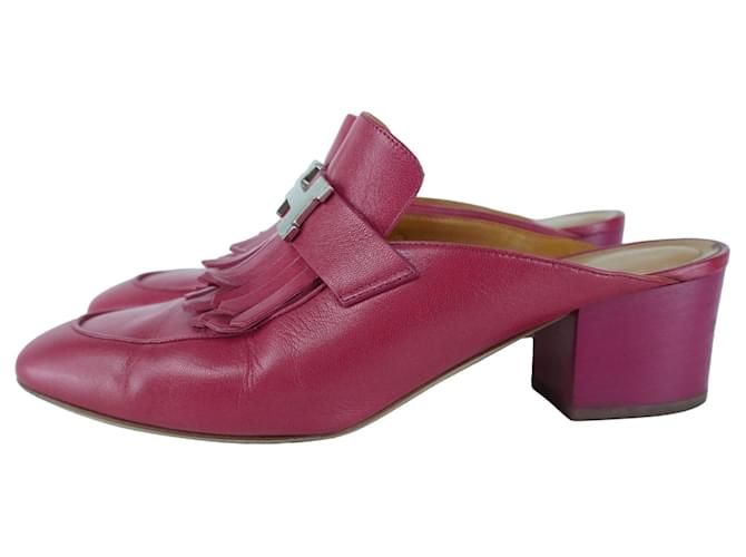 Mules Rivoli Rosa Hermès - vista 5