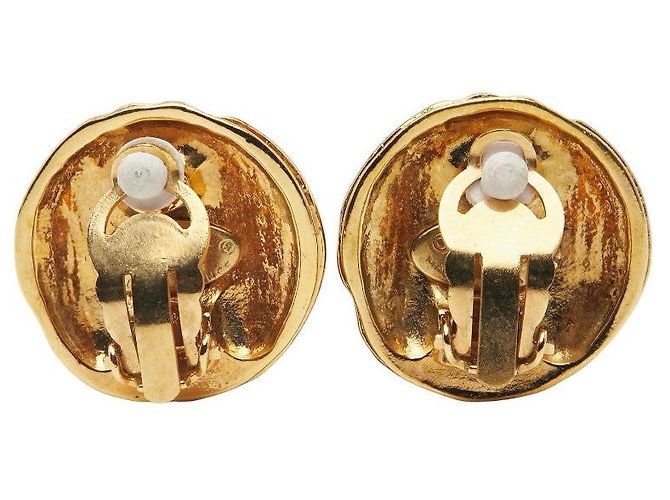 Timeless Orecchini rotondi Coco Mark di Chanel D'oro Metallico - vista 3