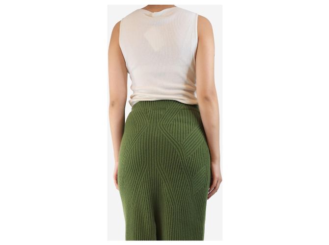 Autre Marque Cremfarbener gerippter Tanktop - Größe S Roh - Ansicht 2
