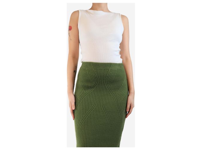 Autre Marque Cremfarbener gerippter Tanktop - Größe S Roh - Ansicht 3