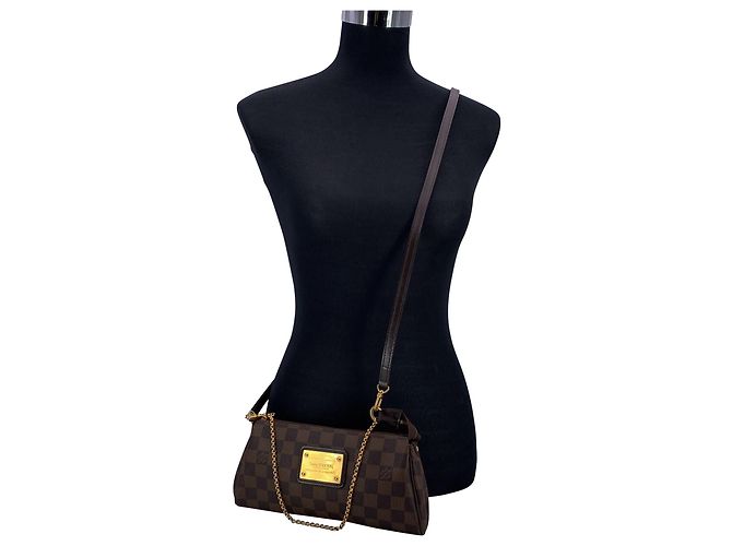 Borsa a spalla in tessuto Louis Vuitton Eva Marrone - vista 2