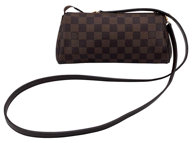 Borsa a spalla in tessuto Louis Vuitton Eva Marrone - vista 3
