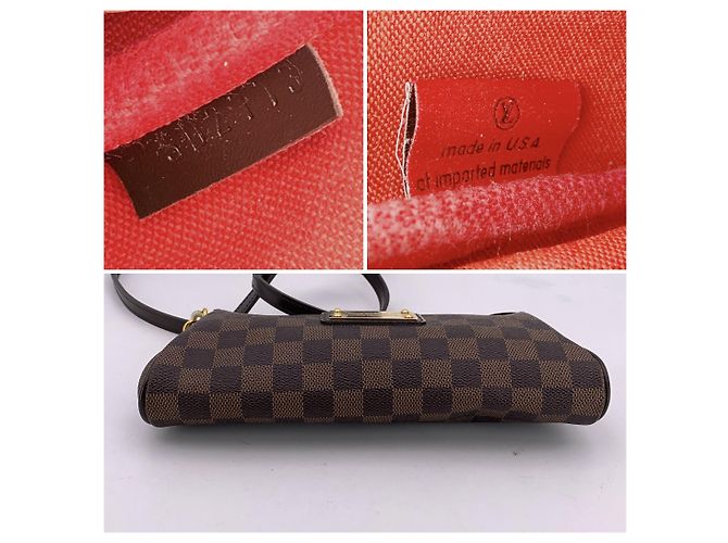 Borsa a spalla in tessuto Louis Vuitton Eva Marrone - vista 4