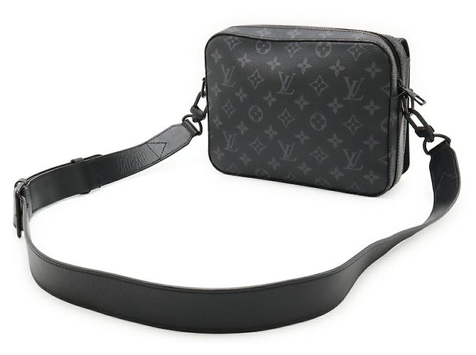 Louis Vuitton Monogram Eclipse Steamer Messenger Bag Black - view 2