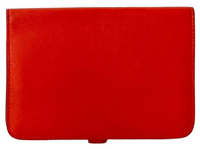 Billetera Compacta de Cuero Dogon de Hermès Roja - vista 3