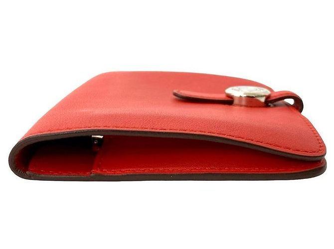 Billetera Compacta de Cuero Dogon de Hermès Roja - vista 6