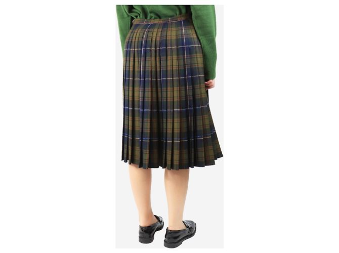 Autre Marque Kilt plisado de tartán verde - tamaño UK 16 - vista 3