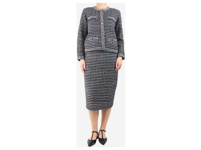 Tory Burch Conjunto de cárdigan y falda de jacquard negro - talla M - vista 3