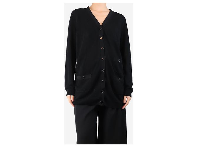 Autre Marque Schwarzer langer Cardigan - Größe L - Ansicht 3