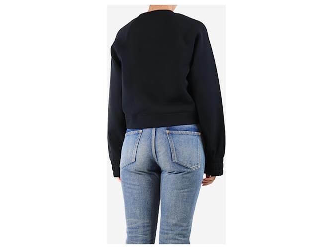 Veronica Beard Schwarzer cropped Scuba-Pullover - Größe L - Ansicht 2