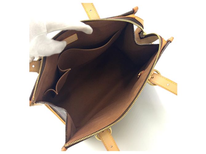 Borsa tote Monogram Louis Vuitton in pelle marrone PVC - vista 3