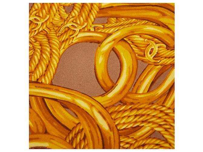 Timeless Seidenschal mit Perlenmotiv Chanel Coco Mark Chain Braun - Ansicht 3