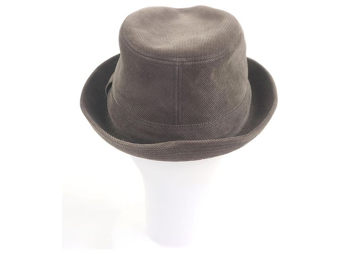 Cappello in cotone corduroy con logo H ricamato di Hermès Marrone - vista 3