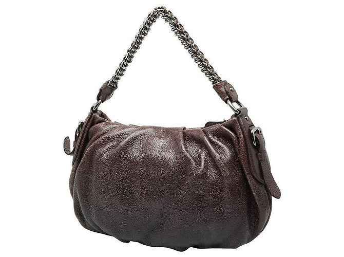 Prada Leather Shoulder Bag Purple - view 2