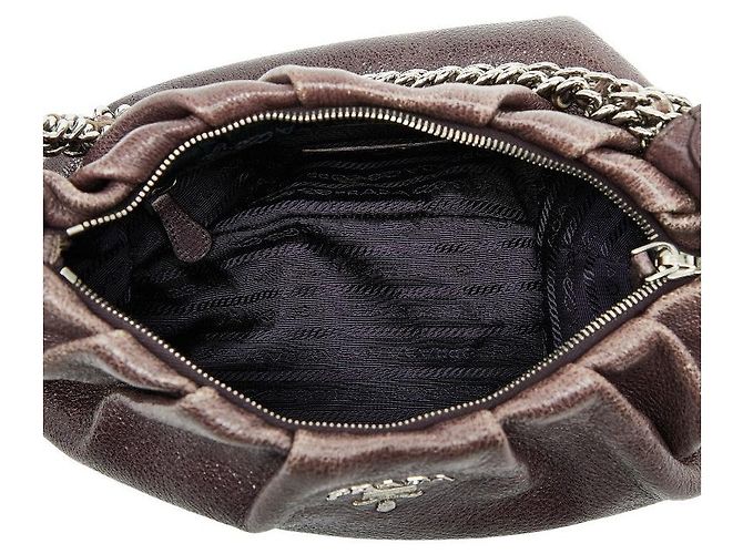 Prada Leather Shoulder Bag Purple - view 6