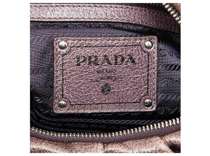 Prada Leather Shoulder Bag Purple - view 7