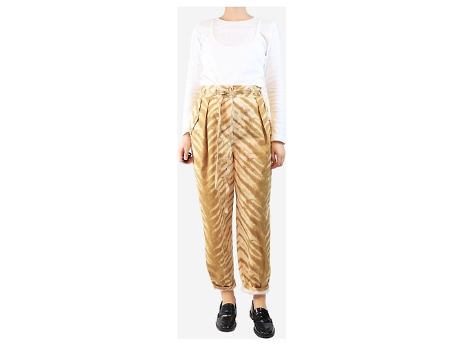Ulla Johnson Pantalones de estampado animal marrón - talla UK 10 Amarillo - vista 2