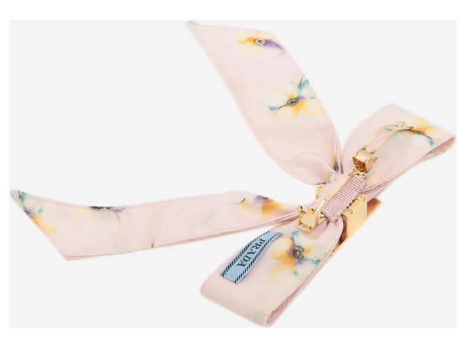 Bow Prada Fermaglio per capelli a forma di fiocco floreale rosa - vista 3