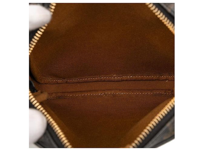 Céline Bolsa de Ombro em Couro PVC Celine Triomphe Marrom - vista 4