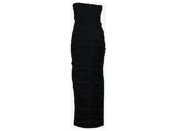 Khaite Schwarzes, trägerloses, gerafftes Midikleid - Größe UK 6 - Ansicht 5
