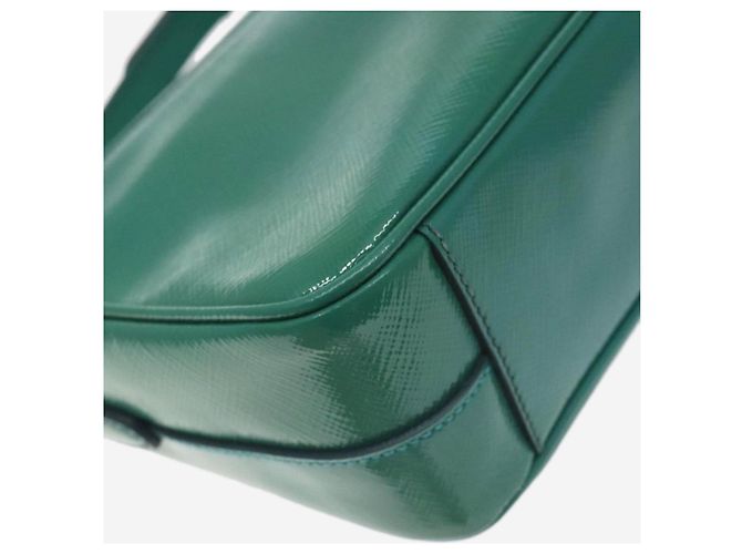 Prada Borsa a spalla in pelle Saffiano verde lucido - vista 13