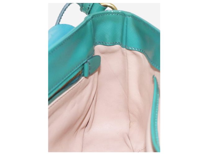 Prada Borsa a spalla in pelle Saffiano verde lucido - vista 19