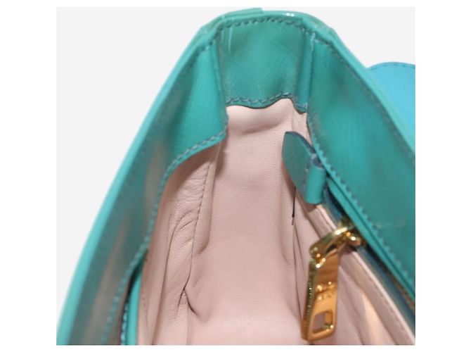Prada Borsa a spalla in pelle Saffiano verde lucido - vista 20