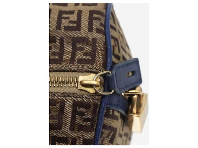 Fendi Borsa Boston in tela Zucchino marrone - vista 18