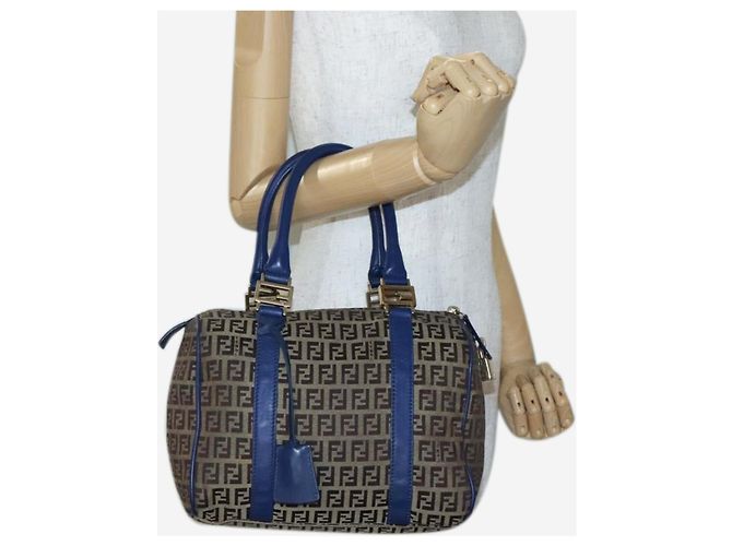 Fendi Borsa Boston in tela Zucchino marrone - vista 2