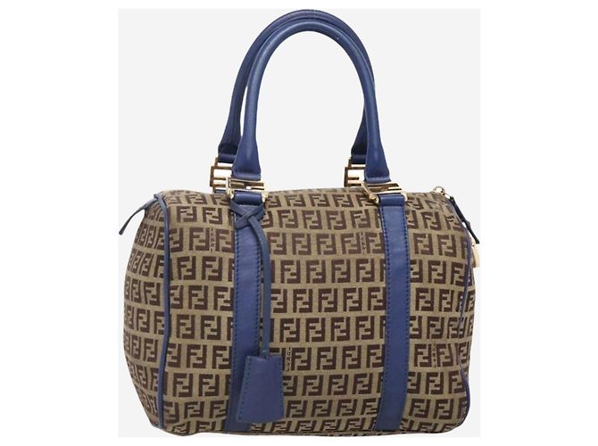 Fendi Borsa Boston in tela Zucchino marrone - vista 3