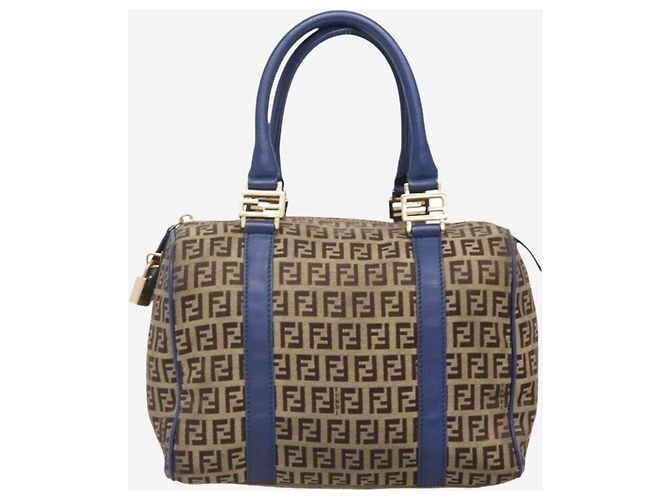 Fendi Borsa Boston in tela Zucchino marrone - vista 4